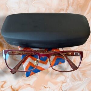 Jimmy Choo Glitter Burgundy Women’s Glasses. For Frames